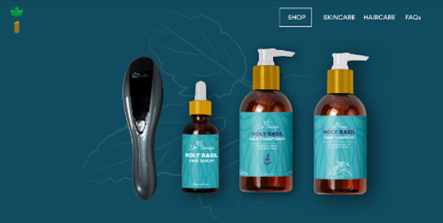 Australian Skin Lab storefront — Holy Basil product range